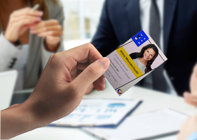 Loyalcamp logo application on business card | awezzom